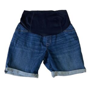Maternity Bermuda Blue Denim Jean Shorts by Ingrid and Isabel Womens Size 10